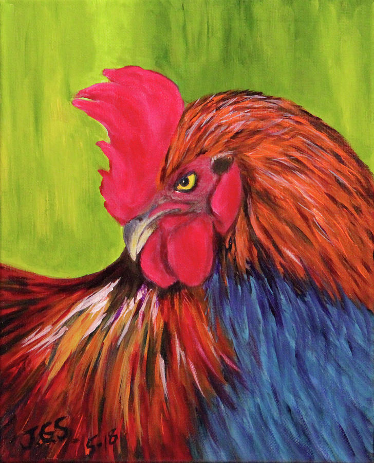 Rooster Painting by Janet Greer Sammons