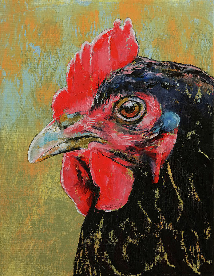 Rooster Painting by Michael Creese