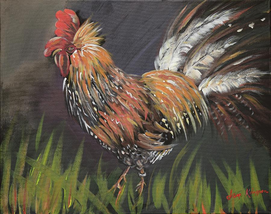 Rooster - Moby - Chicken Painting by Jan Dappen