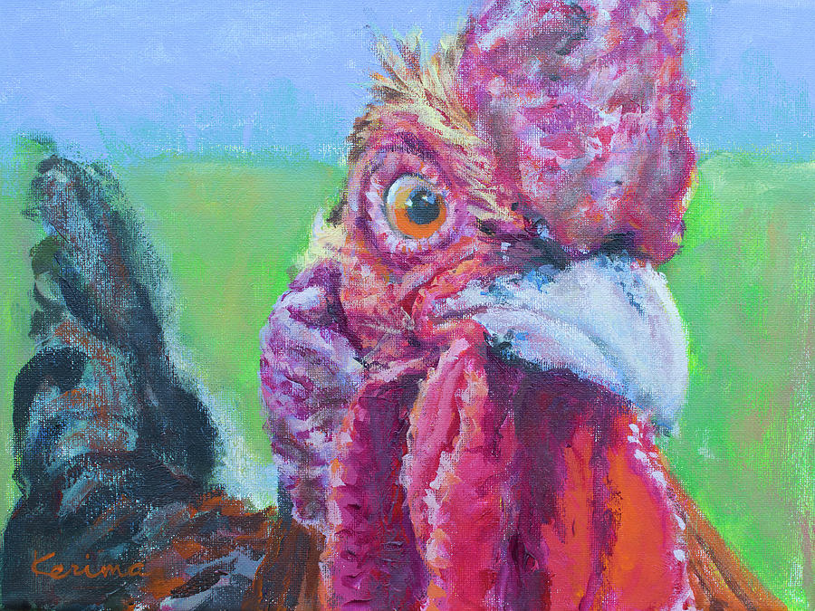 Rooster No. 2 Painting by Kerima Swain