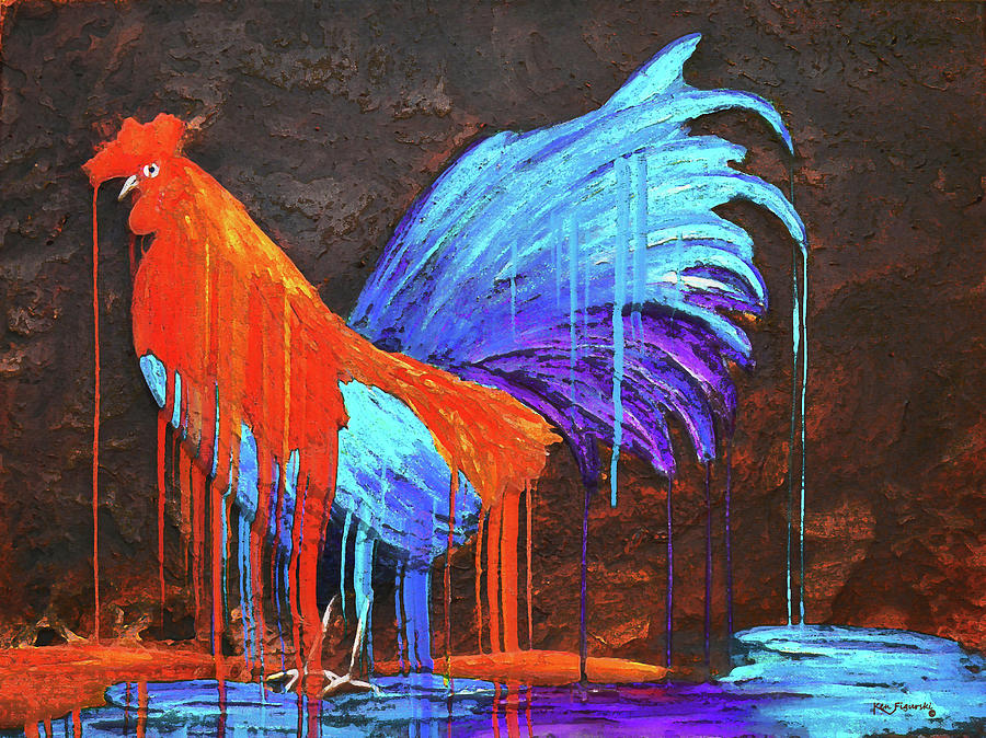 Colorful Rooster Painting  Painting by Ken Figurski
