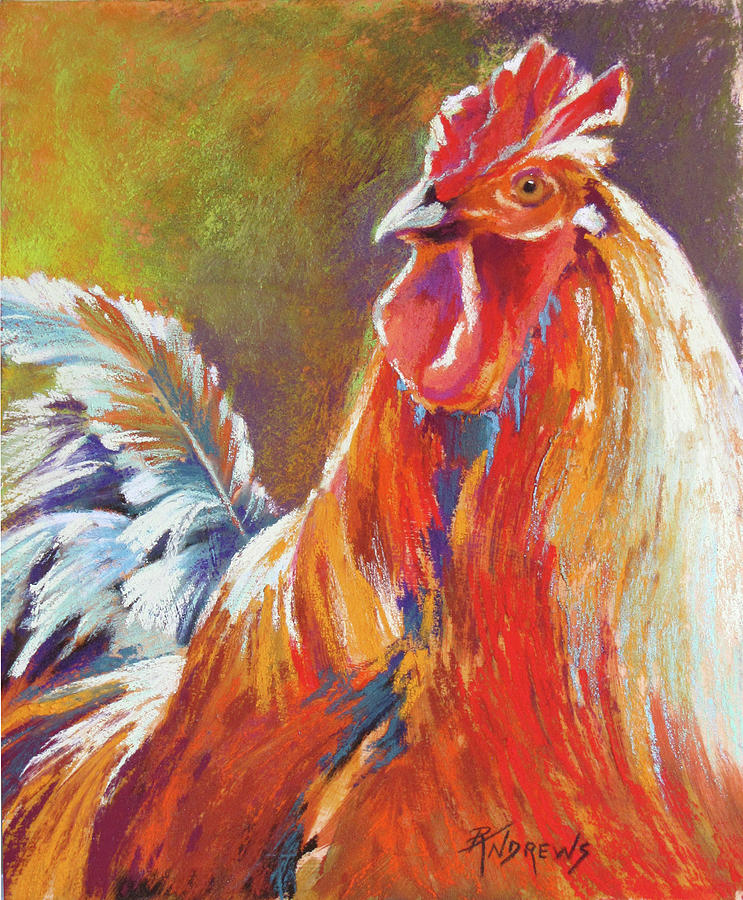 Rooster Painting by Rae Andrews