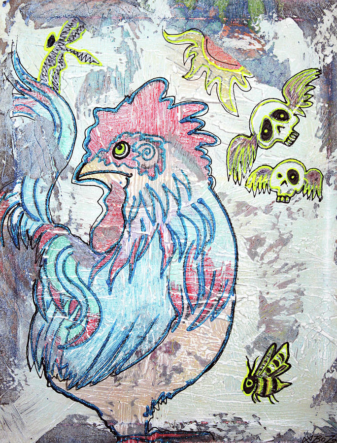 Rooster Road Painting by Laura Barbosa