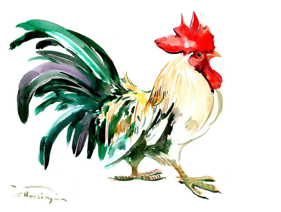 Rooster Painting by Suren Nersisyan