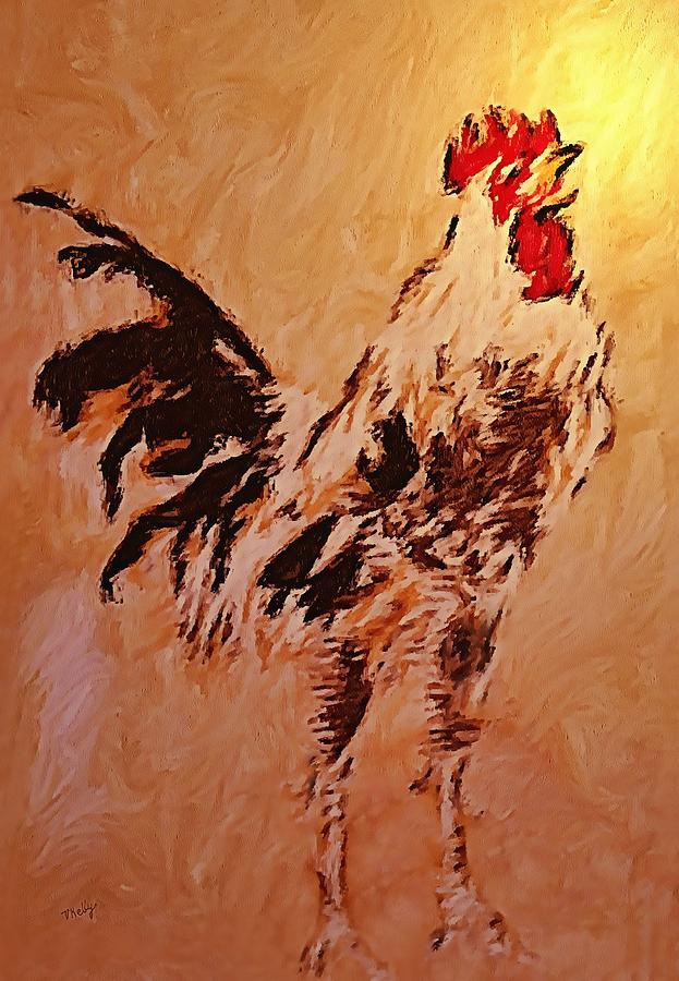 Rooster Painting - Rooster by Valerie Anne Kelly