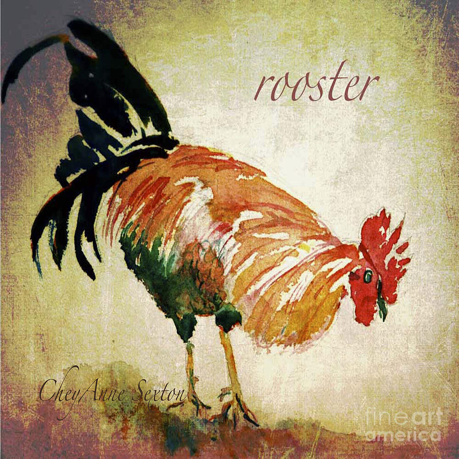 Rooster Watercolor Painting