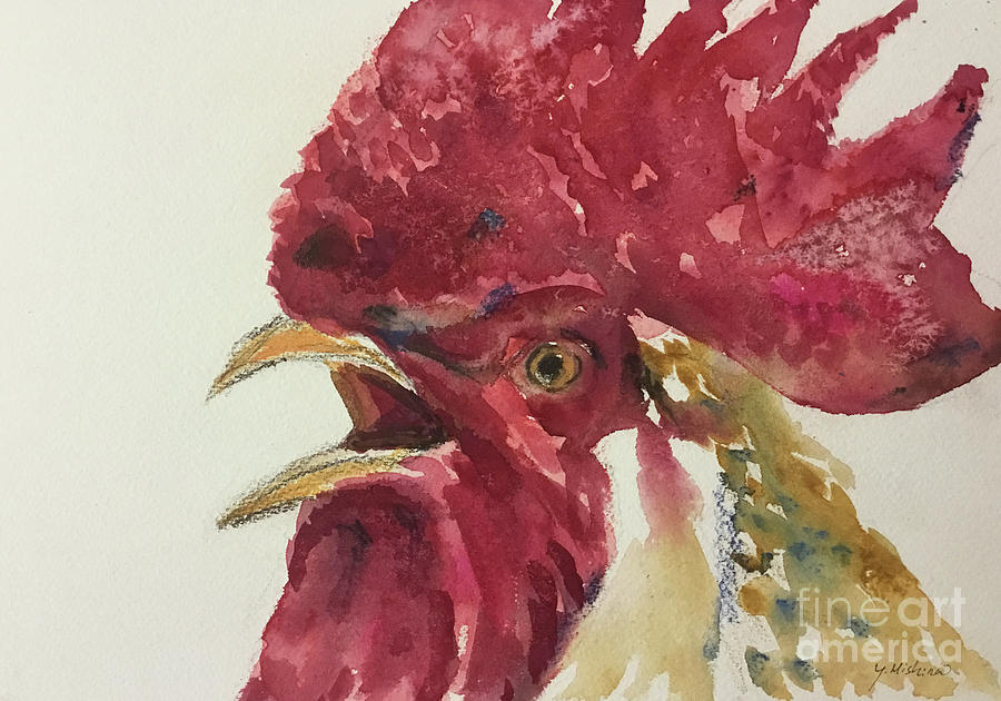Rooster Painting by Yoshiko Mishina