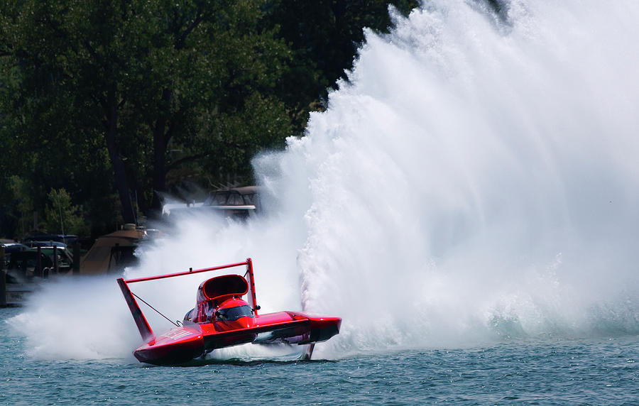 Roostertail from racing hydroplanes boats on the Detroit river for Gold Cup  Photograph by Bruce Beck - Pixels