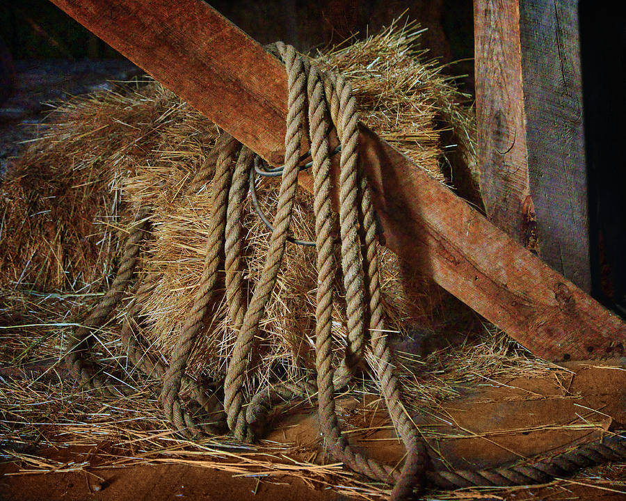 Rope - Bale - Barn Photograph by Nikolyn McDonald