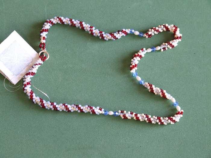 Woven Jewelry - Rope Weave With Swarovski And Seed Pearls by Susan Anderson
