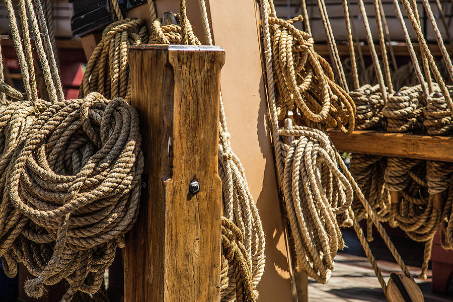 Ropes Aboard A Tall Ship Photograph by Dale Kincaid