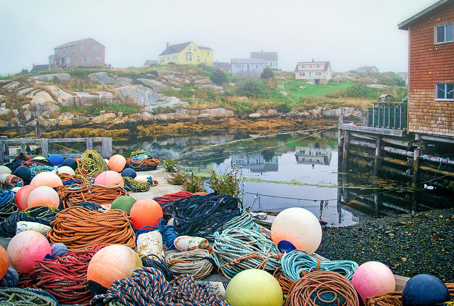 Ropes and Floats in Peggys Cove Photograph by Carolyn Derstine