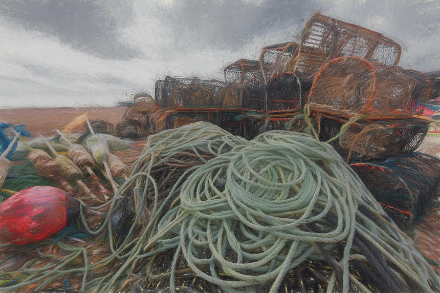 Ropes and Lobster Pots Digital Art by Roy Pedersen