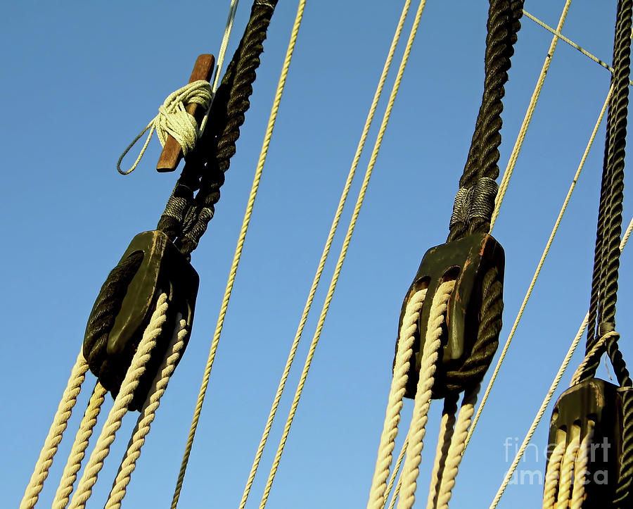 Ropes And Pulleys  Photograph by D Hackett