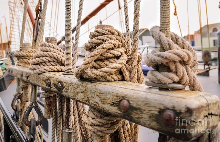 Ropes of old sailing ship by Sasha Samardzija