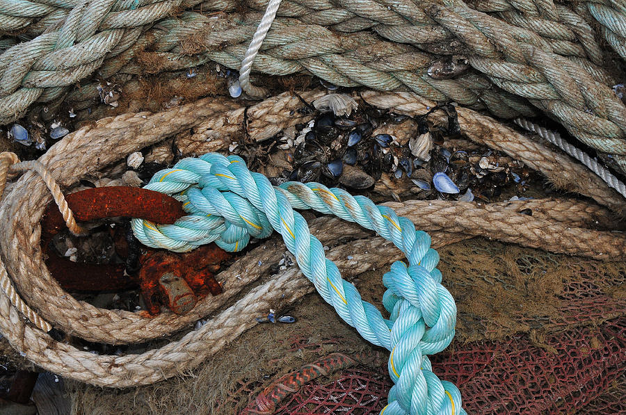 Rope Photograph - Ropes Rust and Muscles by Mike Martin