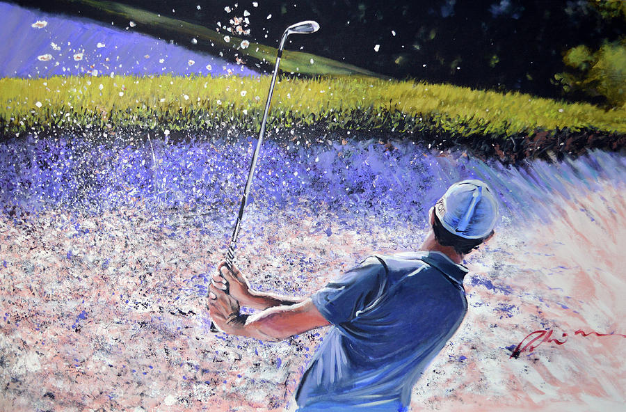 Rory Mcilroy Painting - Rors Bunker by Mark Robinson