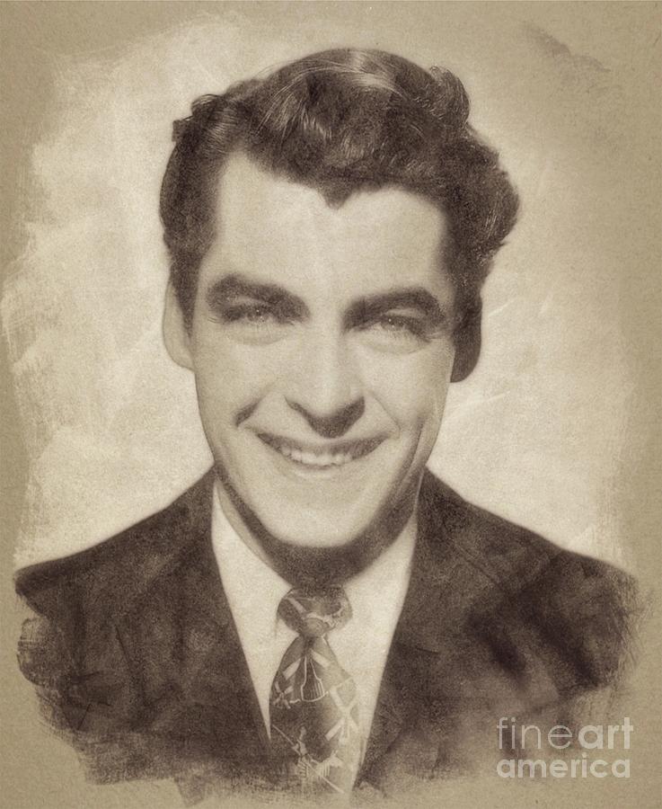 Rory Calhoun, Vintage Actor By John Springfield Drawing