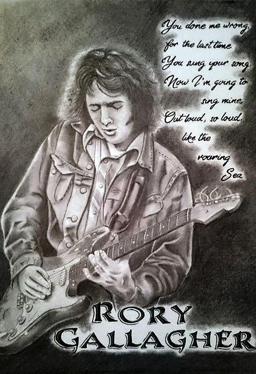 Rory Gallagher Drawing - Rory Gallagher  by James Lynch