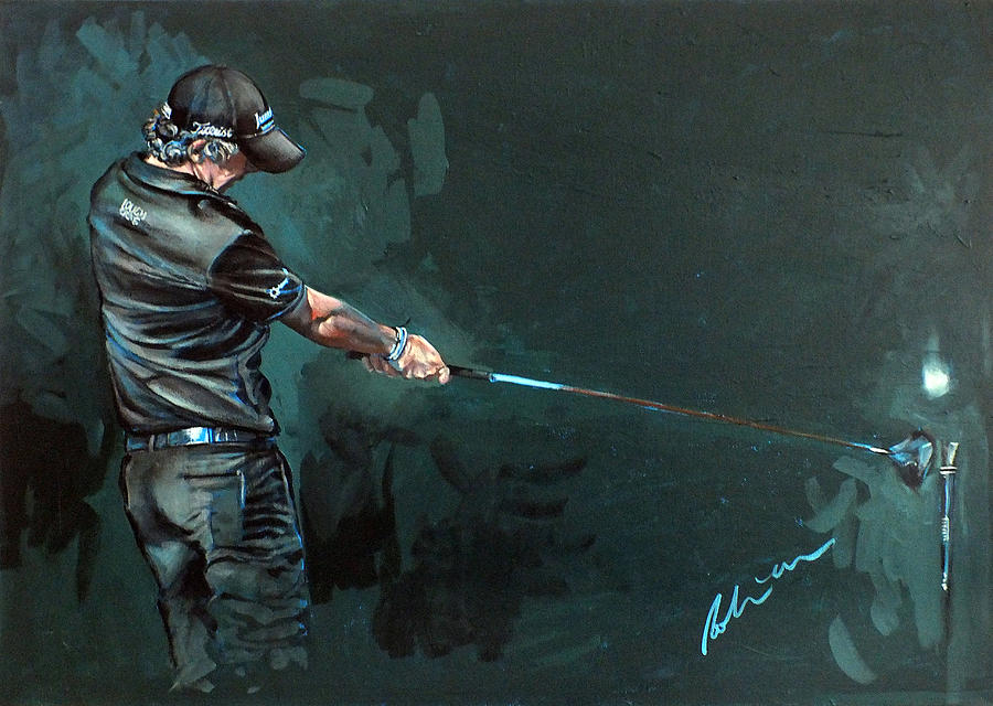 Rory Mcilroy Painting - Rory Mcilroy Trick Shot 2010 by Mark Robinson Rory Mcilroy Painting - Rory Mcilroy Trick Shot 2010 by Mark Robinson