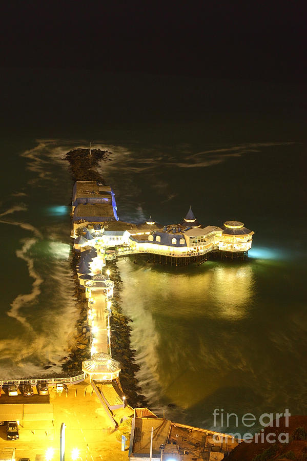 Rosa Nautica Restaurant at Night Lima Photograph by James Brunker
