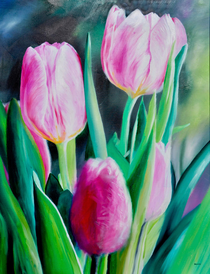 Rosa Tulpen Painting by Eckhard Besuden - Fine Art America