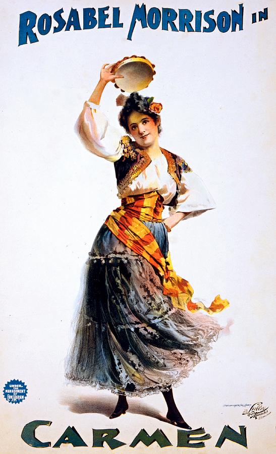 Rosabel Morrison in Carmen, opera poster, 1896 Painting by Vincent Monozlay