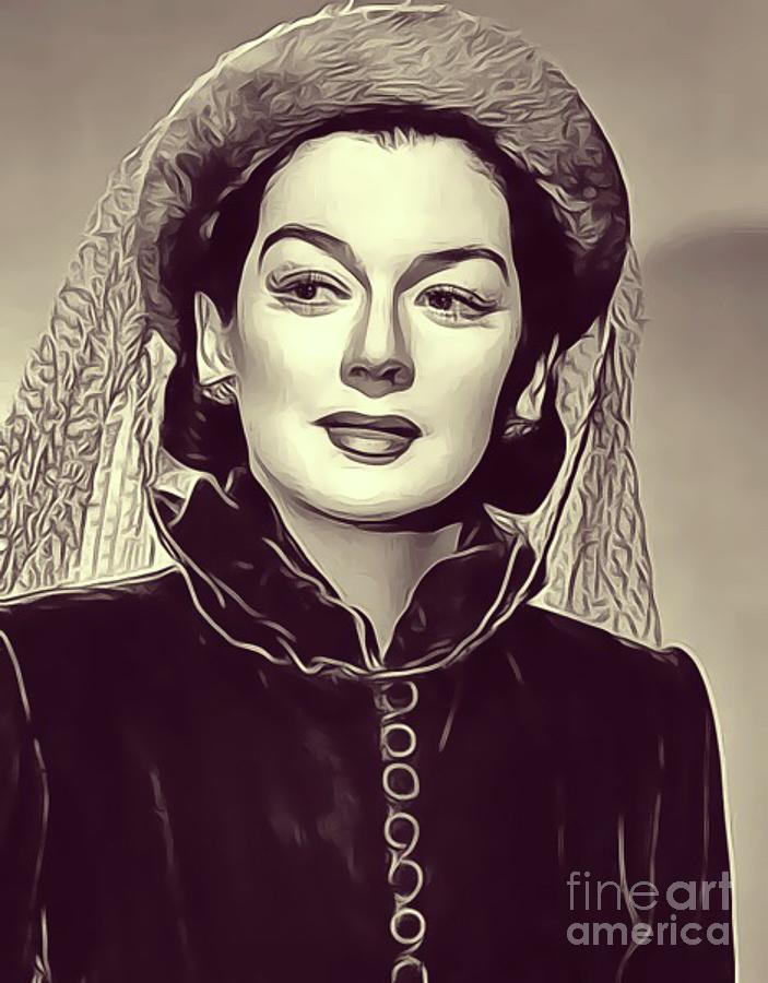 Rosalind Russell, Vintage Actress Digital Art