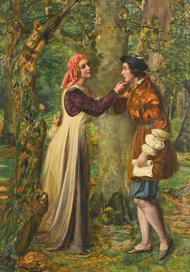 Beautiful Painting - Rosalind Telling Celia that Orlando is in the Forest by Edward William Rainford