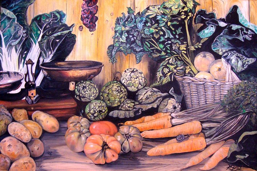 Vegetable Painting - Rosas stand by Ralf Glasz