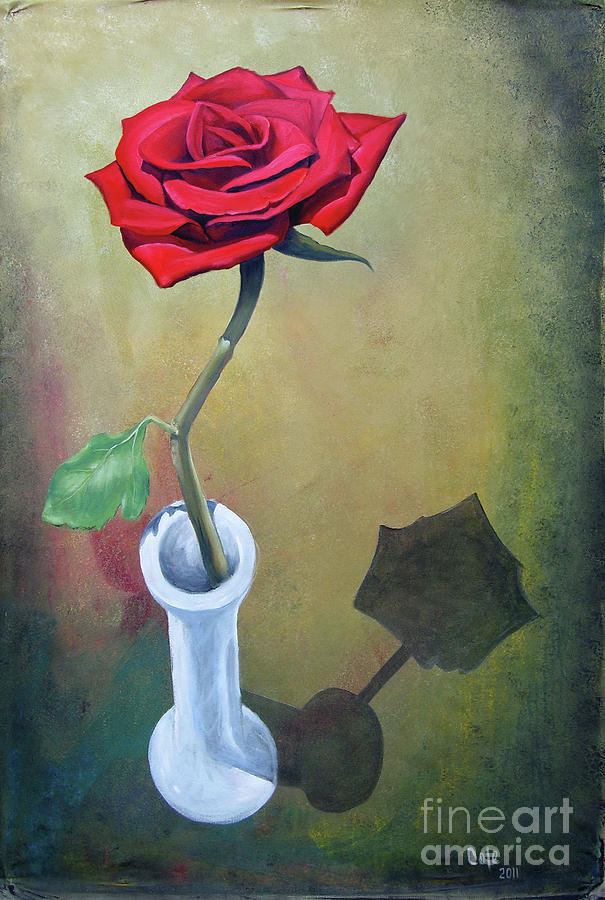 Still Life Painting - Rose 45 by Larry Cole