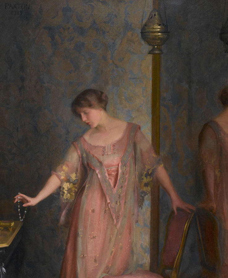 Rose and Blue Painting by William McGregor Paxton