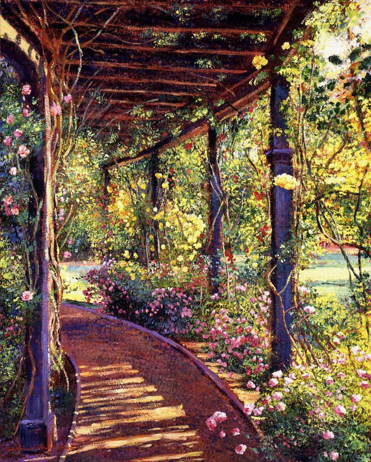 Flower Painting - Rose Arbor Toluca Lake by David Lloyd Glover