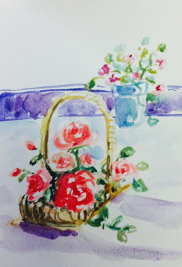 Rose basket  Painting by Hae Kim