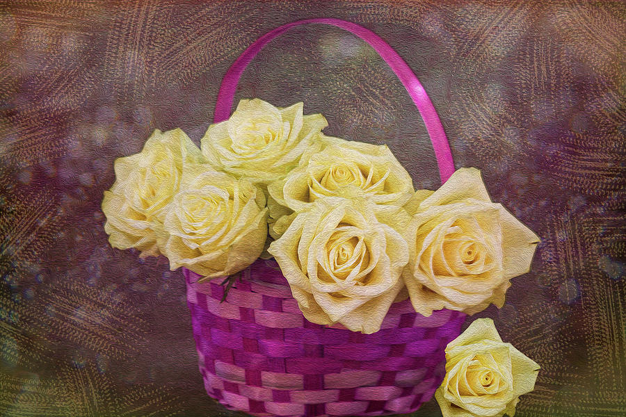 Rose basket Photograph by Vanessa Thomas