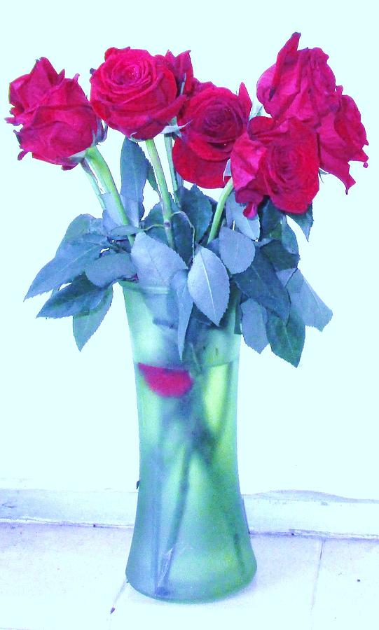 Red Roses Photograph - Rose Bouquet From Yesterday by Trudy Brodkin Storace