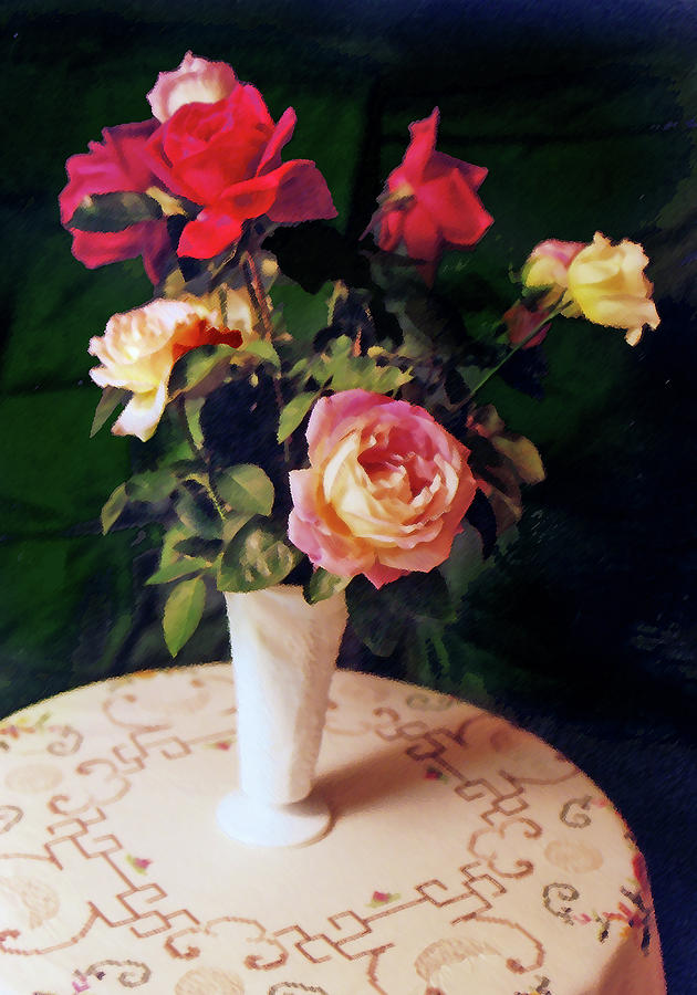 Rose Bouquet With Chicago Peace Photograph
