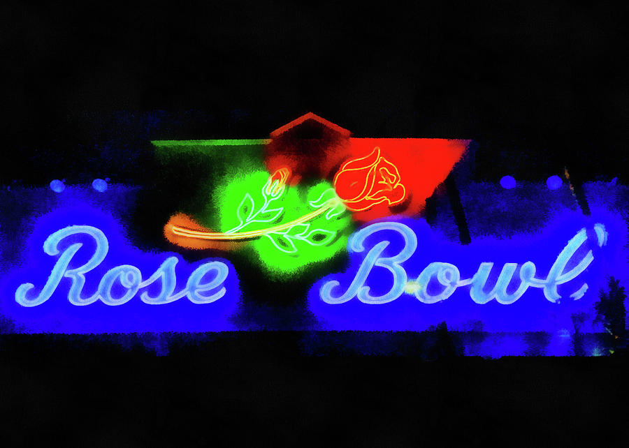 Rose Bowl Sign Mixed Media by Joseph Hollingsworth