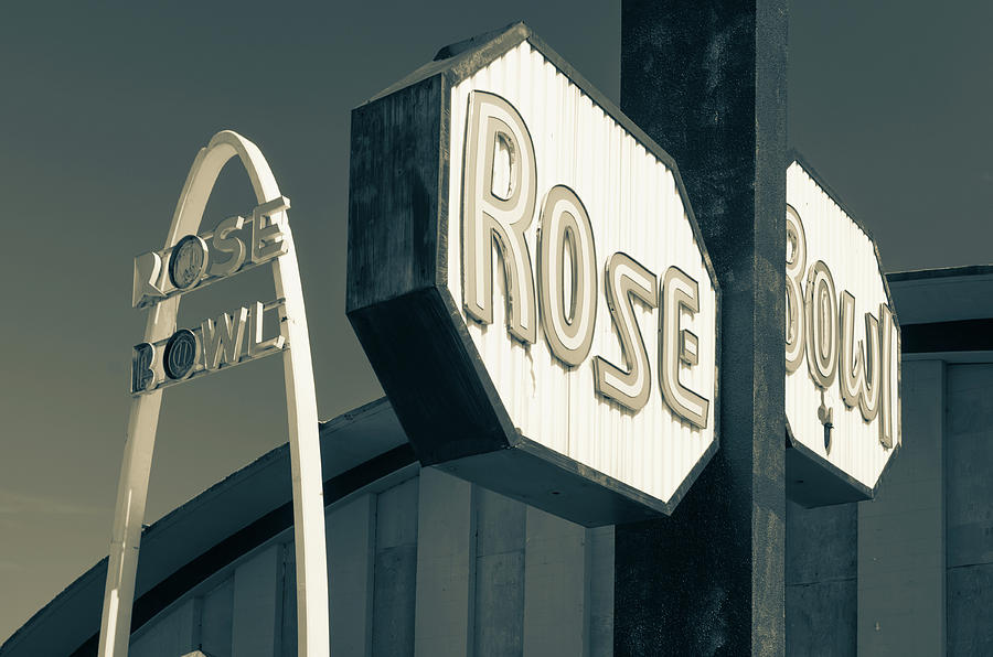 Rose Bowl Tulsa - Icon Of Route 66 - Sepia Photograph