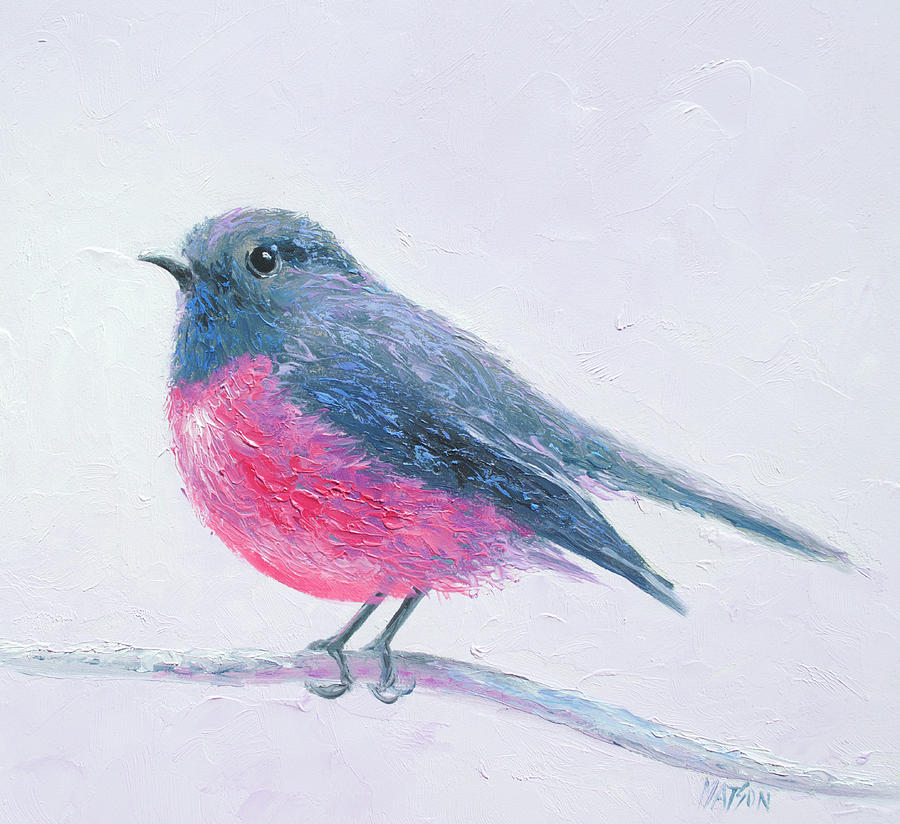 Rose Breasted Robin Painting by Jan Matson