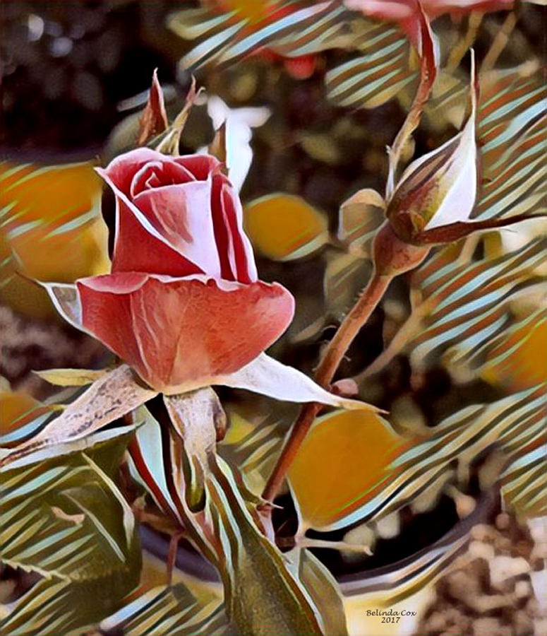 Rose Bud Digital Painting Digital Art by Artful Oasis