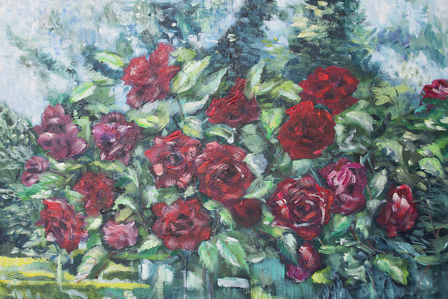 Rose Bush Painting