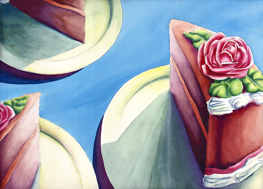Still Life Painting - Rose Cake by Jennifer McDuffie