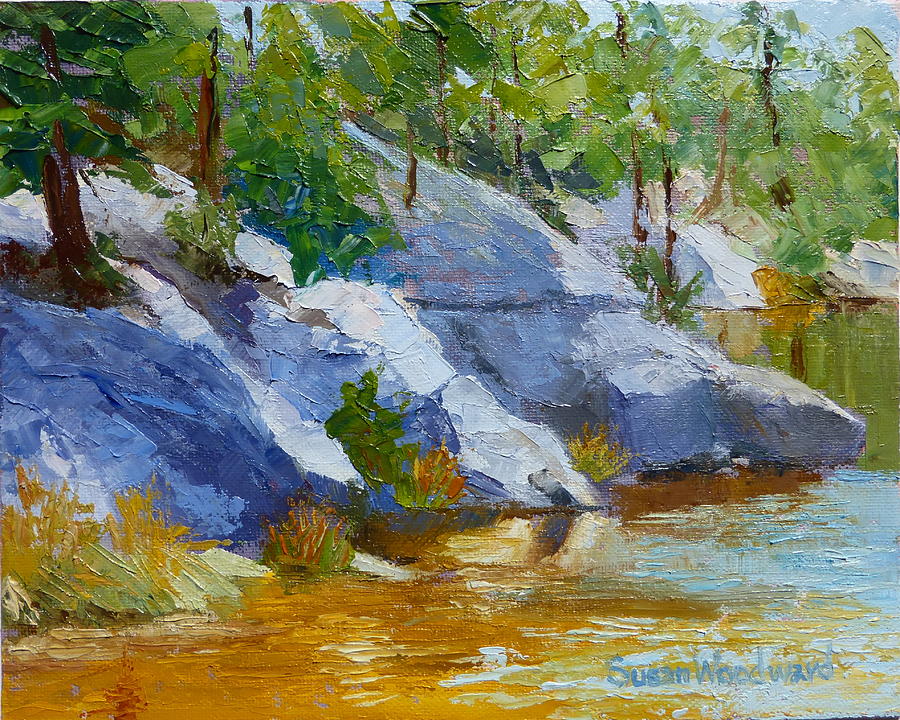 Rose Canyon Lake Painting by Susan Woodward
