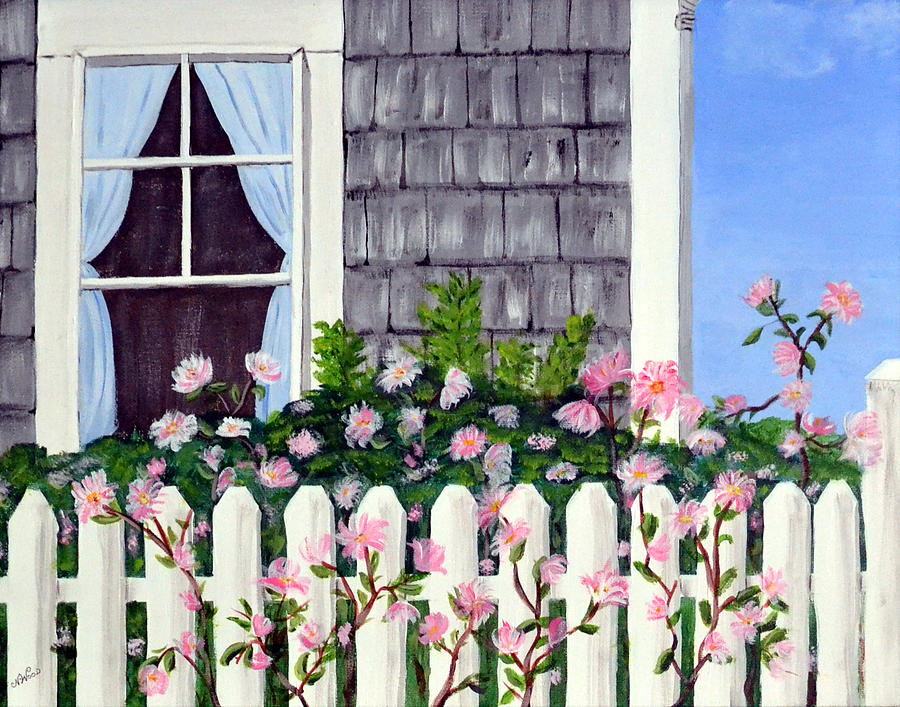 Rose Cottage Painting by Nancy Sisco