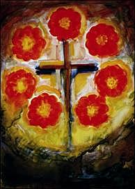 Rose Cross Painting by Stephen Hawks