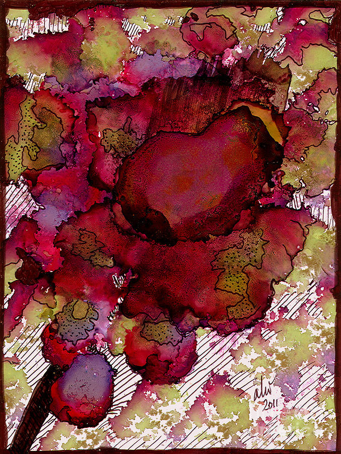 Rose Deep Painting by Angela L Walker