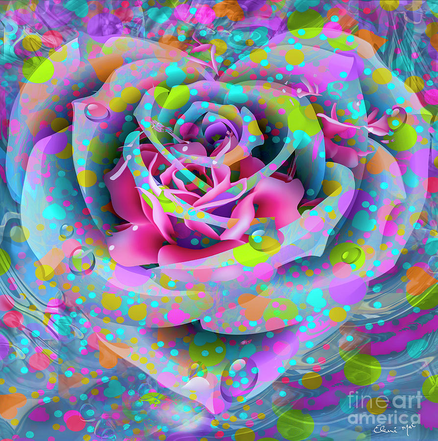 Rose Digital Art by Eleni Synodinou