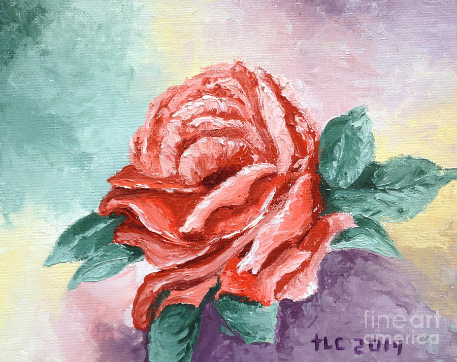 Rose for Mom Painting by Theresa Cangelosi