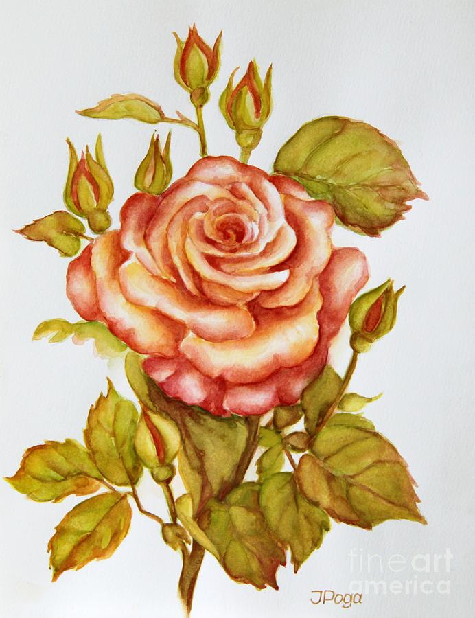 Rose for my Mom Painting by Inese Poga